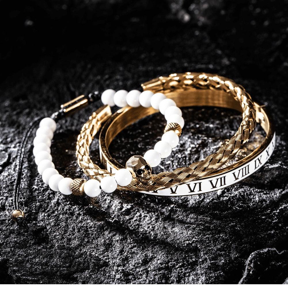 Conjunto de 3 Pulseiras ROYAL MARFIN Banhada a Ouro- SUPER PROMOÇÃO de LANÇAMENTO (Últimas Unidades) - Lojas Promorin