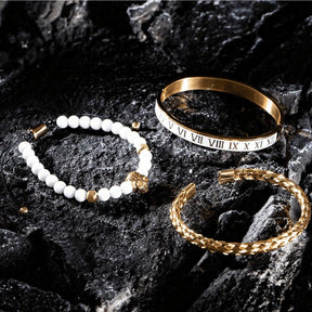 Conjunto de 3 Pulseiras ROYAL MARFIN Banhada a Ouro- SUPER PROMOÇÃO de LANÇAMENTO (Últimas Unidades) - Lojas Promorin