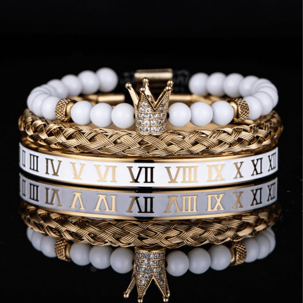 Conjunto de 3 Pulseiras ROYAL MARFIN Banhada a Ouro- SUPER PROMOÇÃO de LANÇAMENTO (Últimas Unidades) - Lojas Promorin