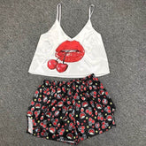 Conjunto De Pijama Feminino Cereja