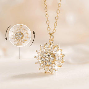 Corrente Giratória Feminina Girassol SUNFLOWER - Banhada em Ouro e Prata Cravejada Em Zircônia Tipo AAA - Lojas Promorin