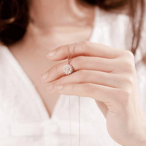 Corrente Giratória Feminina Girassol SUNFLOWER - Banhada em Ouro e Prata Cravejada Em Zircônia Tipo AAA - Lojas Promorin