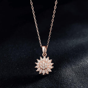 Corrente Giratória Feminina Girassol SUNFLOWER - Banhada em Ouro e Prata Cravejada Em Zircônia Tipo AAA - Lojas Promorin