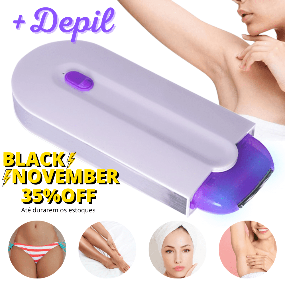 Depilador removedor de pelos elétrico +DEPIL - Pernas, Braços, Partes íntimas, Rosto - Lojas Promorin