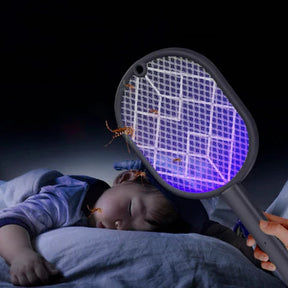 Raquete Elétrica Mata Mosquito recarregável 4 em 1