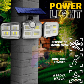 Holofote Solar LED 800W com 3 Cabeças- PowerLight - Lojas Promorin