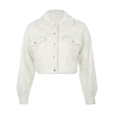 Jaqueta Cropped Peluciada - Lojas Promorin