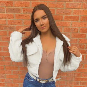 Jaqueta Cropped Peluciada - Lojas Promorin