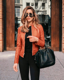 Jaqueta Feminina de Couro Ecológico - Lojas Promorin