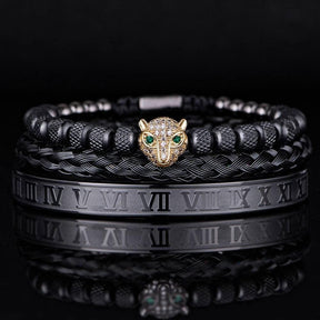 Kit de 3 Pulseiras LUXURY PANTHER - Aço Inox banhadas a Ouro e Prata Cravejadas com Cristais De Zircônia [Últimas peças em promoção!] - Lojas Promorin