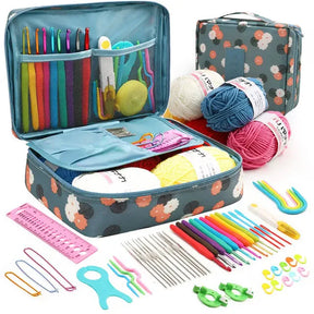 Kit Crochê Completo com Necessaire Organizadora - 53 Peças