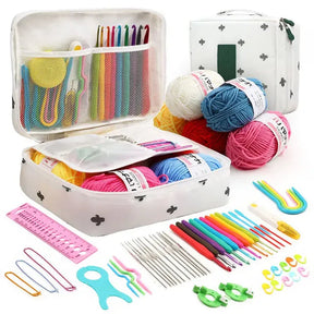 Kit Crochê Completo com Necessaire Organizadora - 53 Peças
