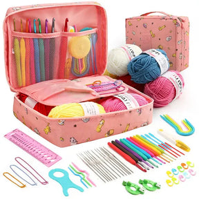 Kit Crochê Completo com Necessaire Organizadora - 53 Peças