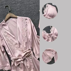 Conjunto Camisola + Robe em Cetim - Charlotte