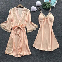Conjunto Camisola + Robe em Cetim - Charlotte