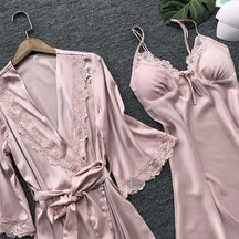 Conjunto Camisola + Robe em Cetim - Charlotte