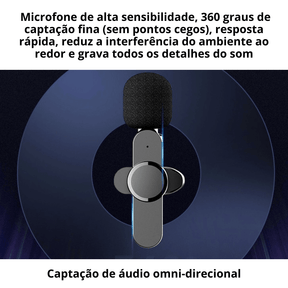 Microfone Profissional De Lapela Sem Fio Speaker® - Lojas Promorin