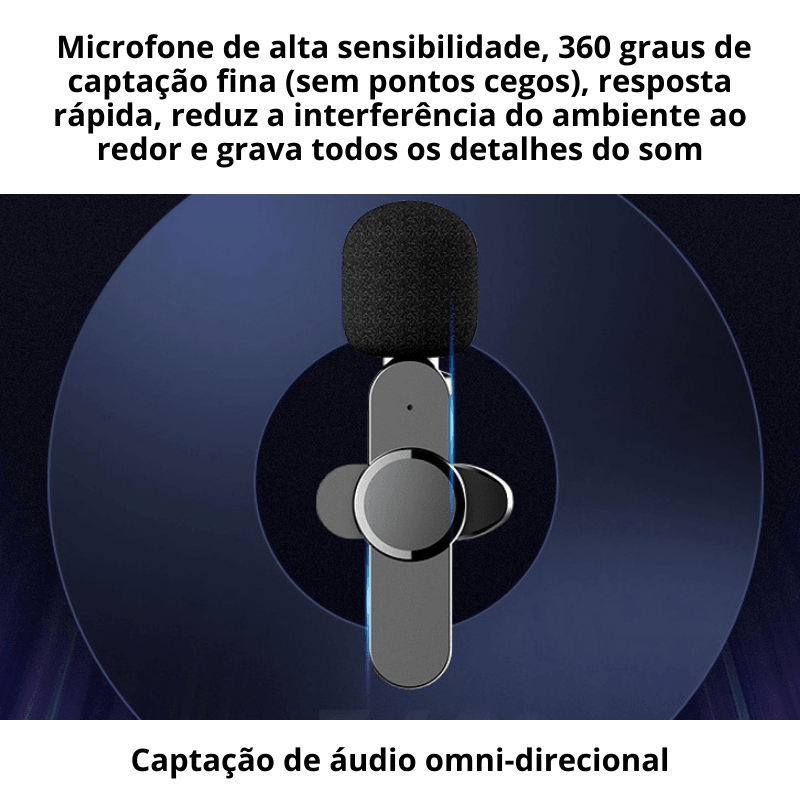 Microfone Profissional De Lapela Sem Fio Speaker® - Lojas Promorin