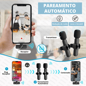 Microfone Profissional De Lapela Sem Fio Speaker® - Lojas Promorin