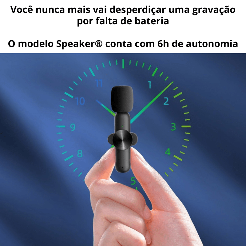 Microfone Profissional De Lapela Sem Fio Speaker® - Lojas Promorin