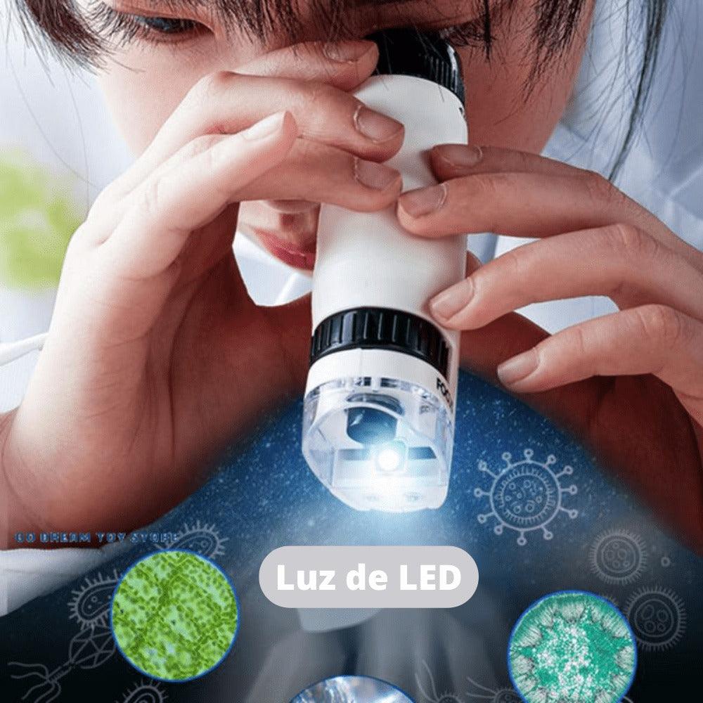 Mini Microscópio Portátil MUNDO CIÊNCIA - Brincadeira Educativa Para Crianças - Lojas Promorin