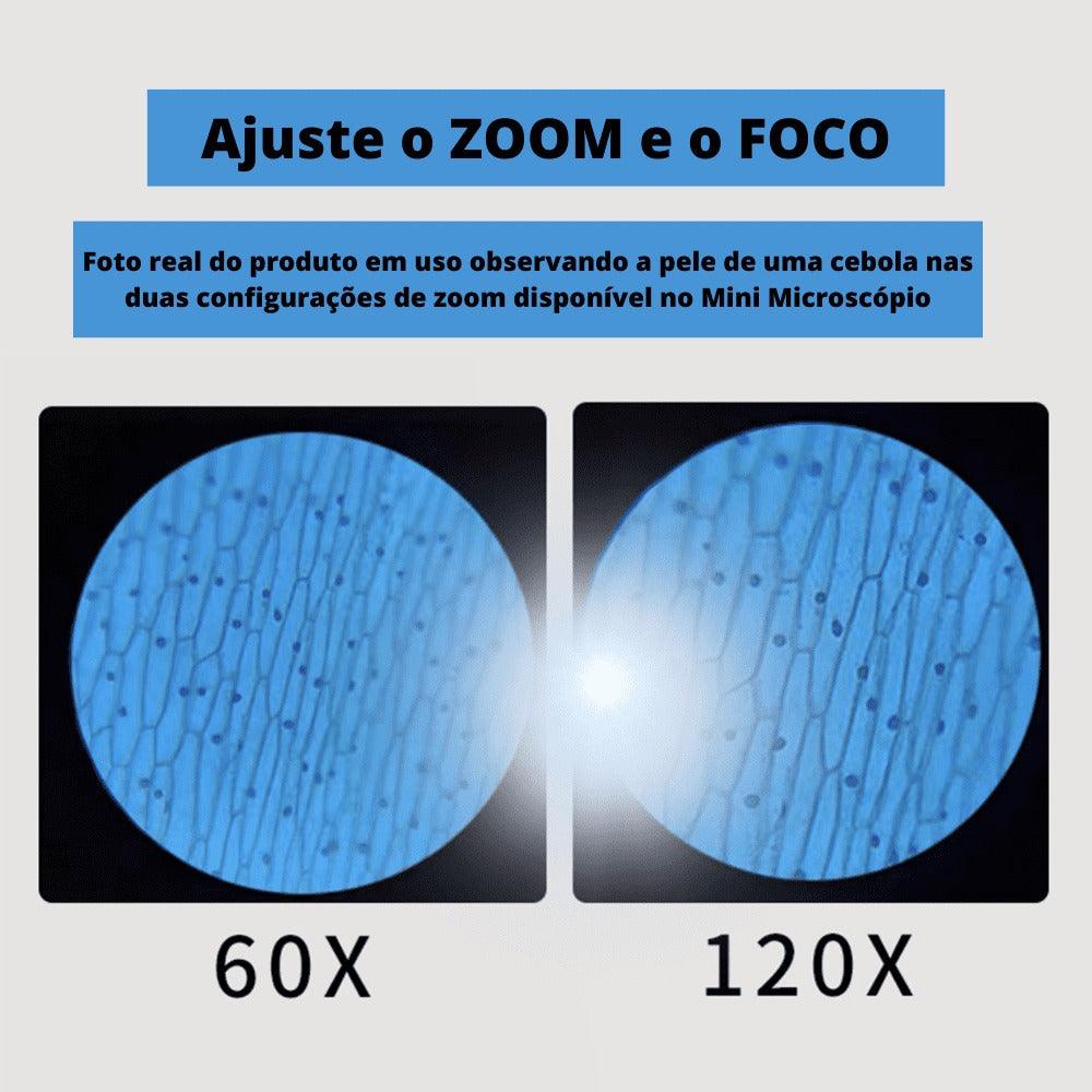Mini Microscópio Portátil MUNDO CIÊNCIA - Brincadeira Educativa Para Crianças - Lojas Promorin