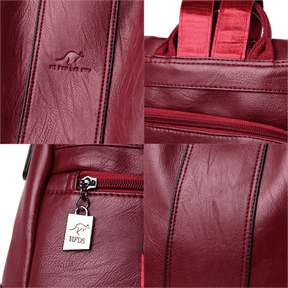 Mochila Feminina Anti Furto de Couro Carolina™ - Lojas Promorin