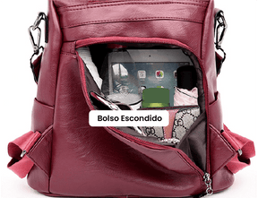 Mochila Feminina Anti Furto de Couro Carolina™ - Lojas Promorin
