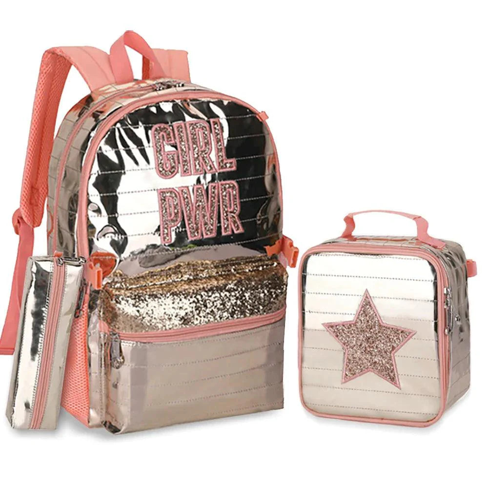 Mochila Infantil Girl Power Brilhante - Mostres seu Poder nas Aulas - Lojas Promorin