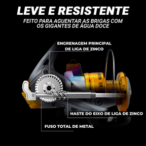 Molinete Profissional de Pesca com 12Kg Drag | Golden Fish - Lojas Promorin