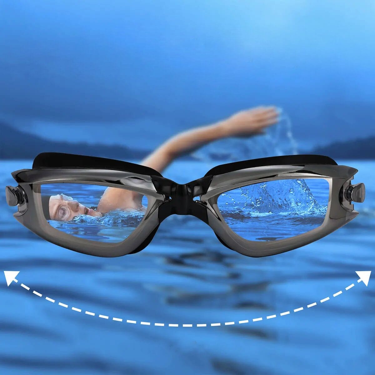 Óculos para Natação Profissional Anti-nevoeiro com Proteção UV + Super Brinde