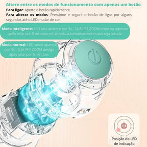 Pet ZOOM - Bolinha elétrica automática que se move sozinha, interativa, para Gatos e Cachorros Pequenos - Lojas Promorin