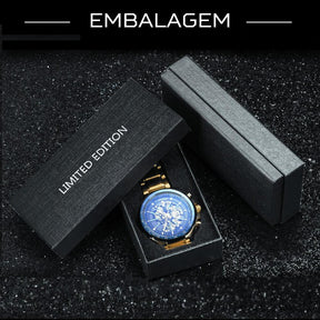 Relógio Automático Luxury T-WINNER - Aço Inoxidável, Ponteiros Luminosos, Vidro de Cristal - Lojas Promorin