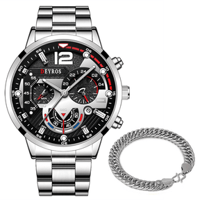 Relógio Masculino Gold Luxury + Pulseira de Brinde - Lojas Promorin