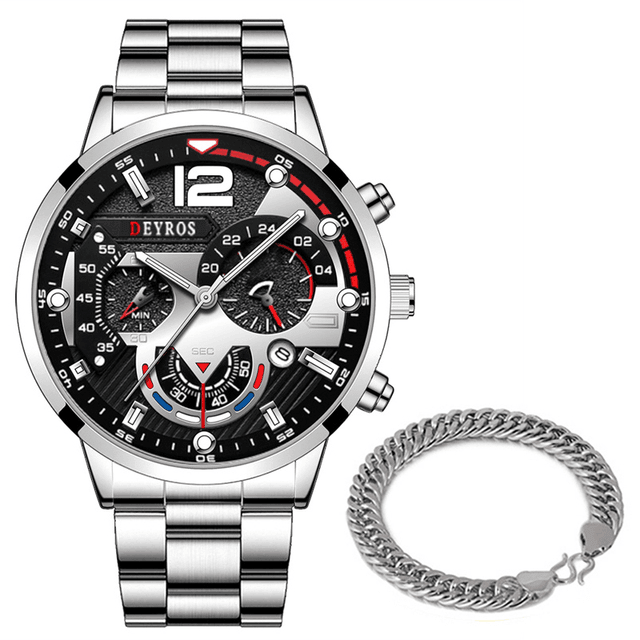 Relógio Masculino Gold Luxury + Pulseira de Brinde - Lojas Promorin