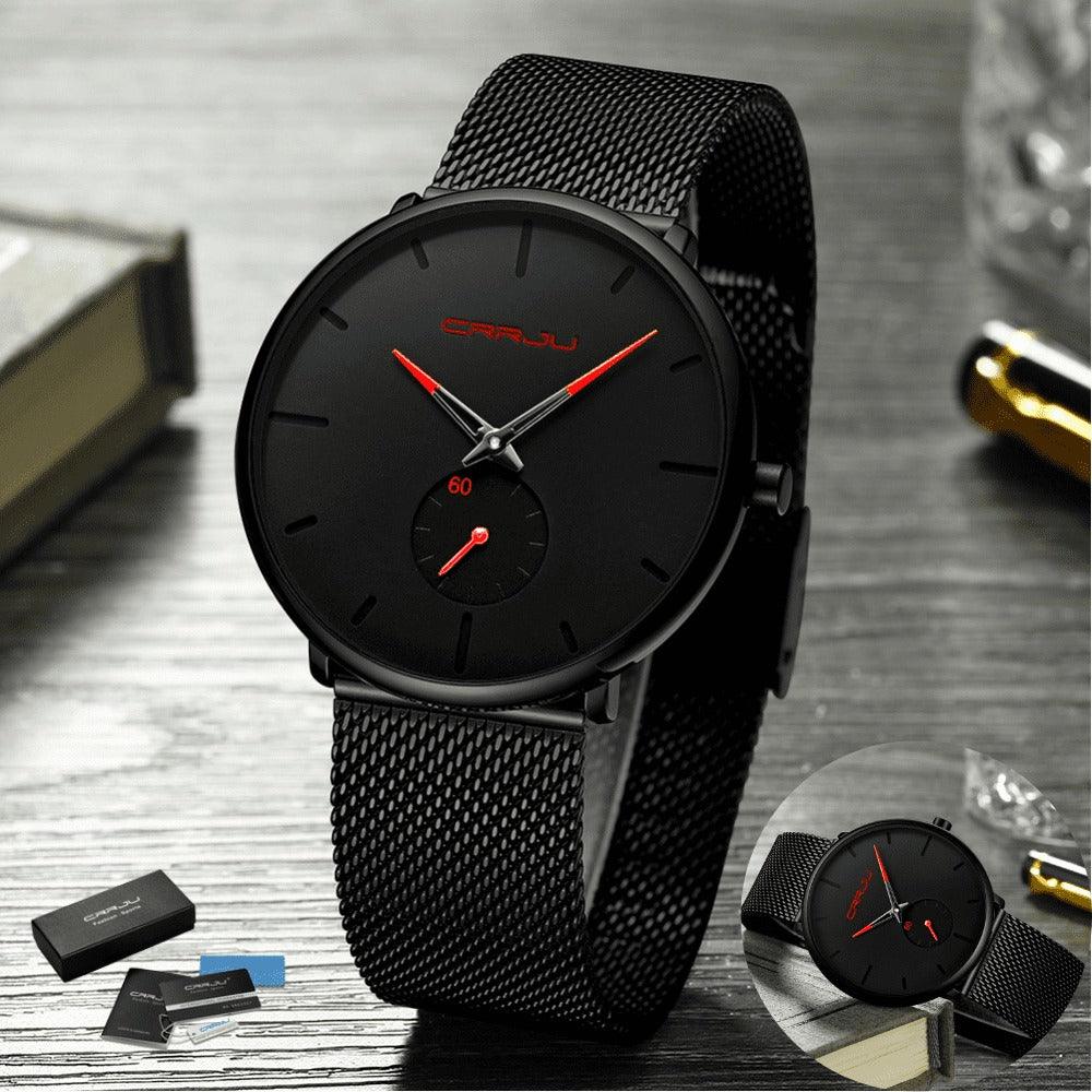 Relógio Minimalista CRRJU MINIMAL - Movimento de Quartzo, Ultra fino e Resistente - Lojas Promorin