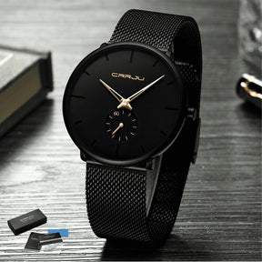 Relógio Minimalista CRRJU MINIMAL - Movimento de Quartzo, Ultra fino e Resistente - Lojas Promorin