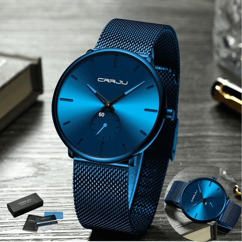 Relógio Minimalista CRRJU MINIMAL - Movimento de Quartzo, Ultra fino e Resistente - Lojas Promorin