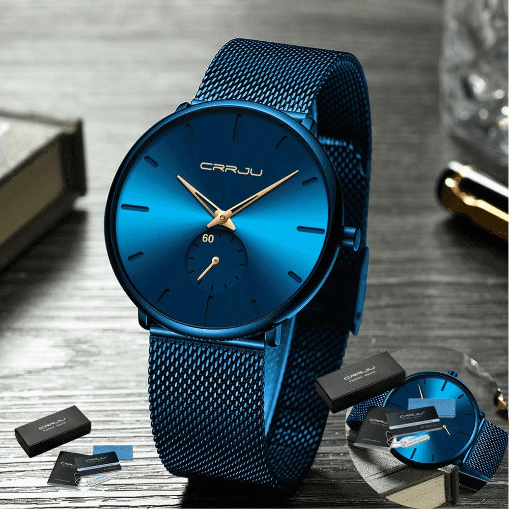 Relógio Minimalista CRRJU MINIMAL - Movimento de Quartzo, Ultra fino e Resistente - Lojas Promorin