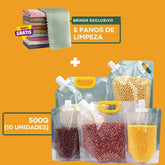 Sacos Potes Premium Armazenador de Alimentos Reutilizáveis - Compre 5 Leve 10 + Brindes Exclusivos 🎁