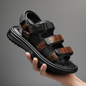 Sandália Masculina em Couro Britânico com Amortecedor