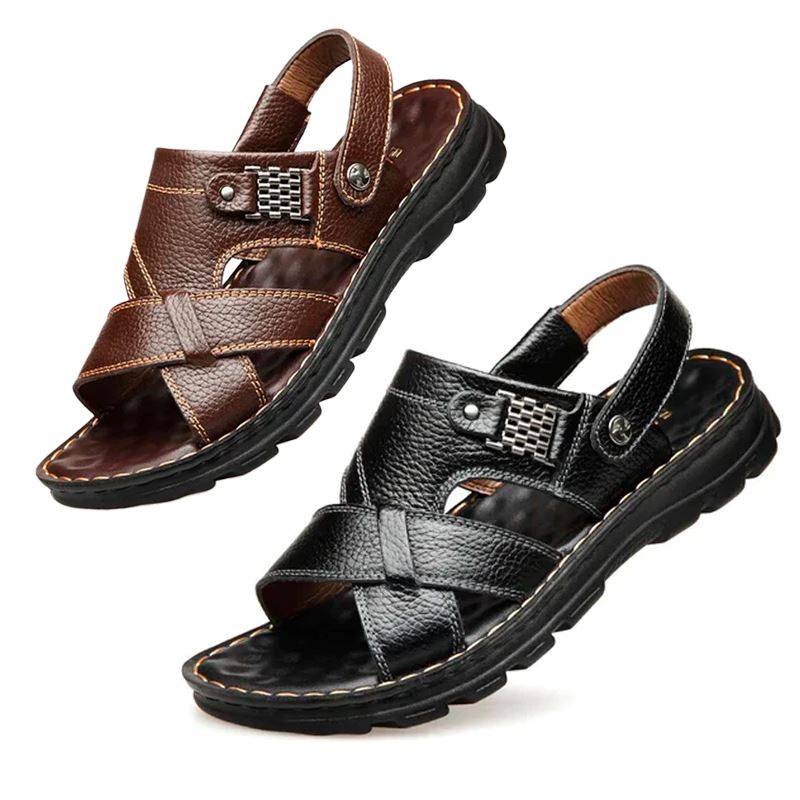 Sandália Masculina em Couro Legítimo