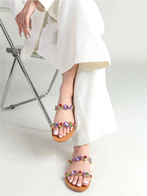 Rasteira Feminina Pedras Coloridas