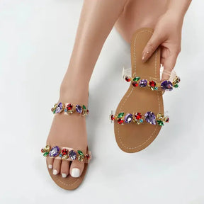 Rasteira Feminina Pedras Coloridas