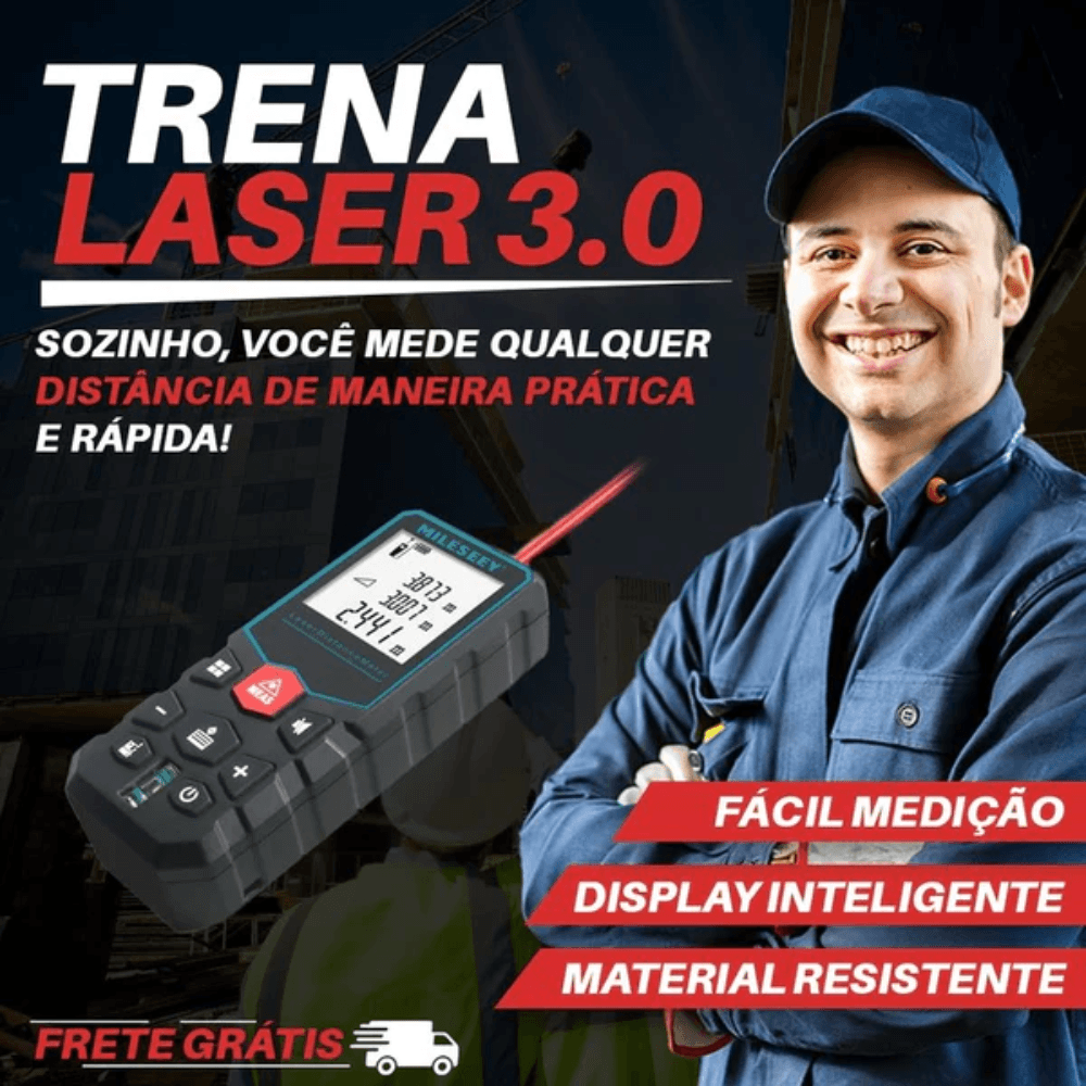 Trena Métrica a Laser 100 Metros Display Profissional - Lojas Promorin