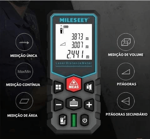 Trena Métrica a Laser 100 Metros Display Profissional - Lojas Promorin