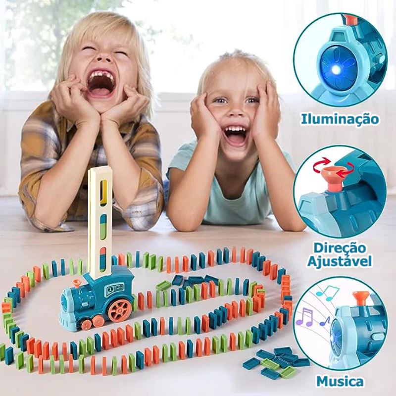 Trenzinho de Brinquedo com Conjunto de Dominós