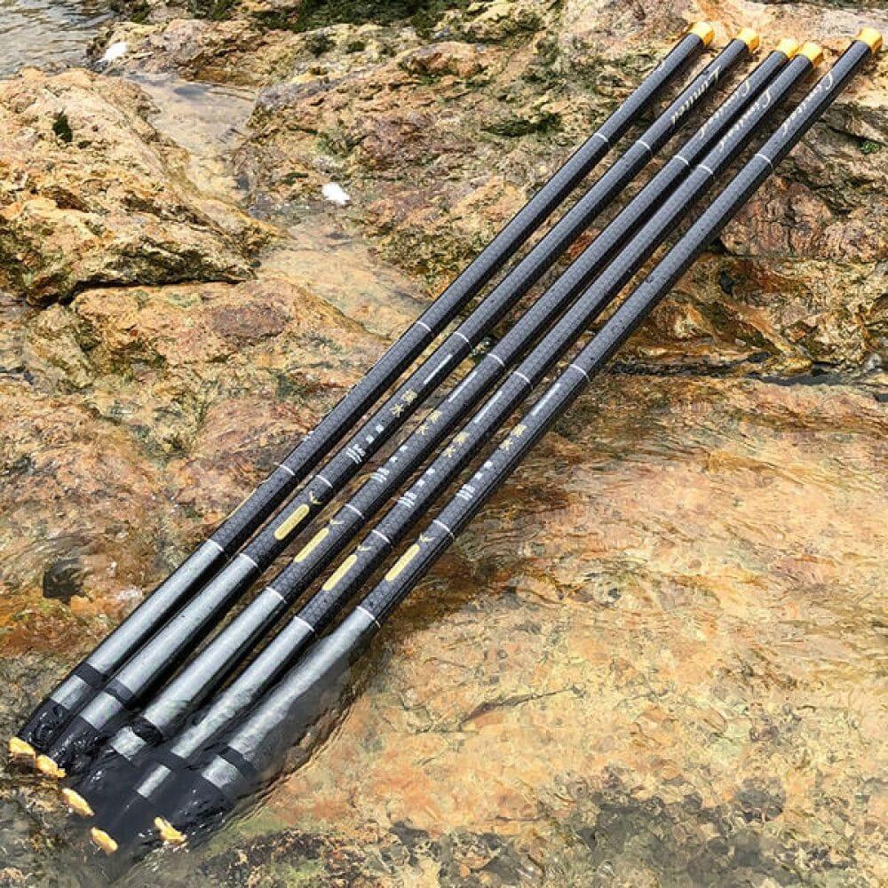 Vara de Pesca Fibra de Carbono Telescópica Ultra Leve 3,6 a 7 metros - Lojas Promorin