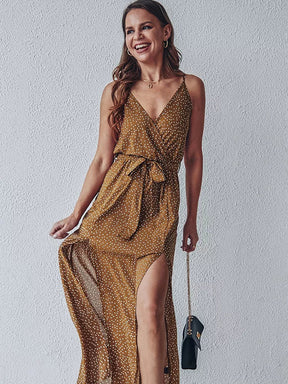 Vestido Mila Longo de Fenda Poá - Moda Verão