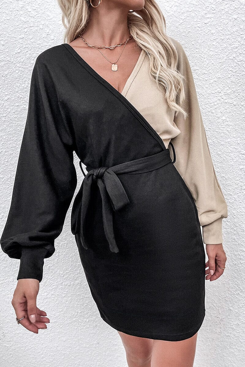 Vestido Transpassado Duas Cores Amarração